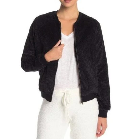 PJ Salvage Black Fleece Zip Up Jacket Size XS - Picture 1 of 15